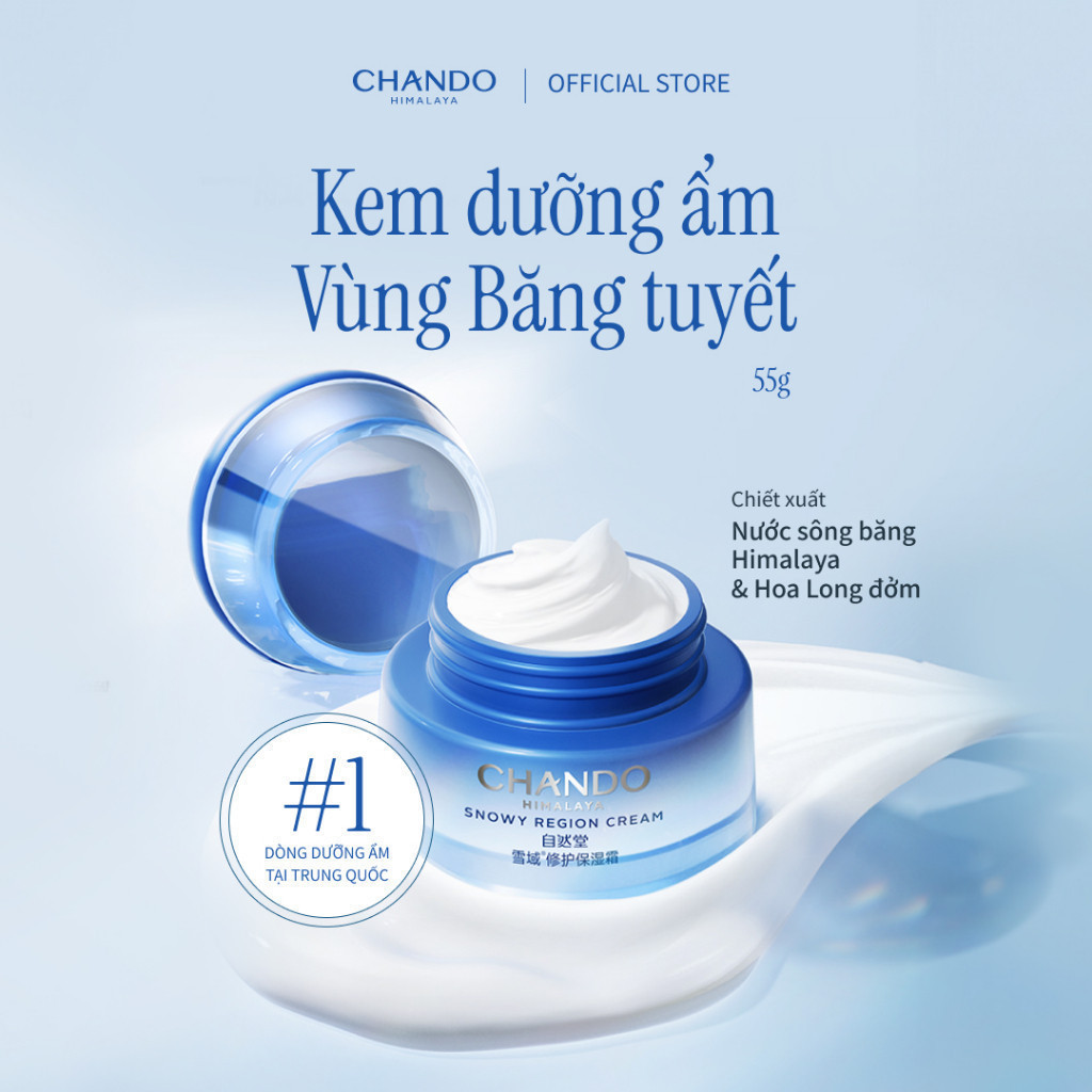 Kem Dưỡng Ẩm Vùng Băng Tuyết CHANDO Himalaya 50g Chứa Niacinamide Hàng Chính Hãng
