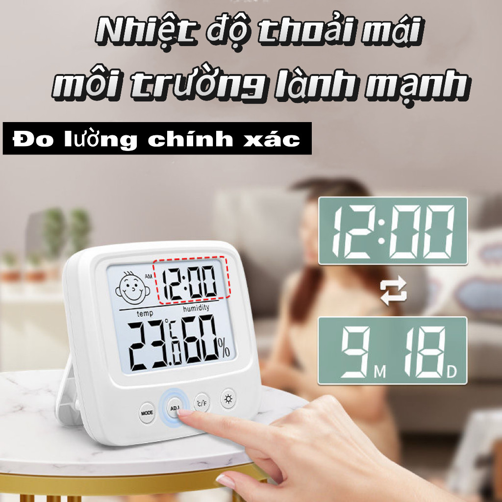 Nhiệt kế điện tử chính xác cao, đo nhiệt độ phòng - phòng ngủ, phòng trẻ em
