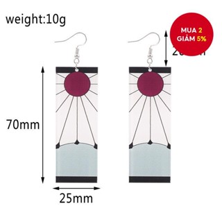 Demon Slayer Anime Bông Tai Kẹp Acrylic Trên Phụ Kiện Cosplay Cho Nữ Cô Gái