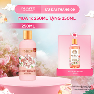 Combo Sữa Dưỡng Thể Thiên Nhiên Purité Hương Hoa Anh Đào 250ML + Tặng Sữa Tắm Purité Hoa Anh Đào 250ML