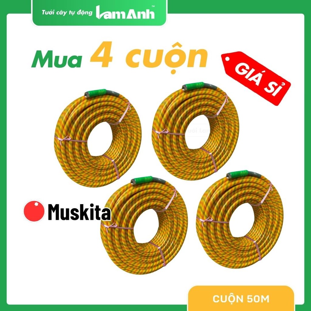 4 Cuộn Dây Nén Áp Lực Cao MUSKITA 8.5MM Dây Xịt Tưới Cho Cây Trồng