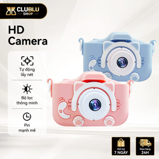 CLUBLU Máy Ảnh Kỹ Thuật Số Mini Mèo Camera-007 Cute Chụp Ảnh Quay Video Game Cho Bé Chống Sốc