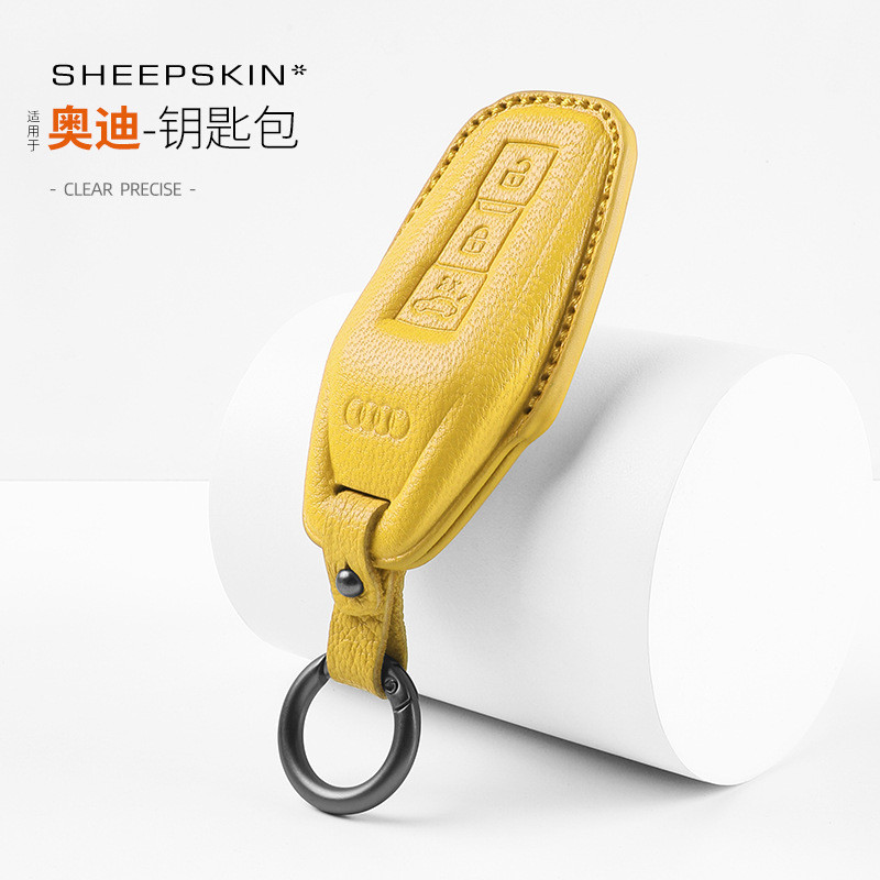 Hộp đựng chìa khóa da dê sang trọng dành riêng cho A5L A6L Sportback Q6L E-tron Vỏ chìa khóa thông m