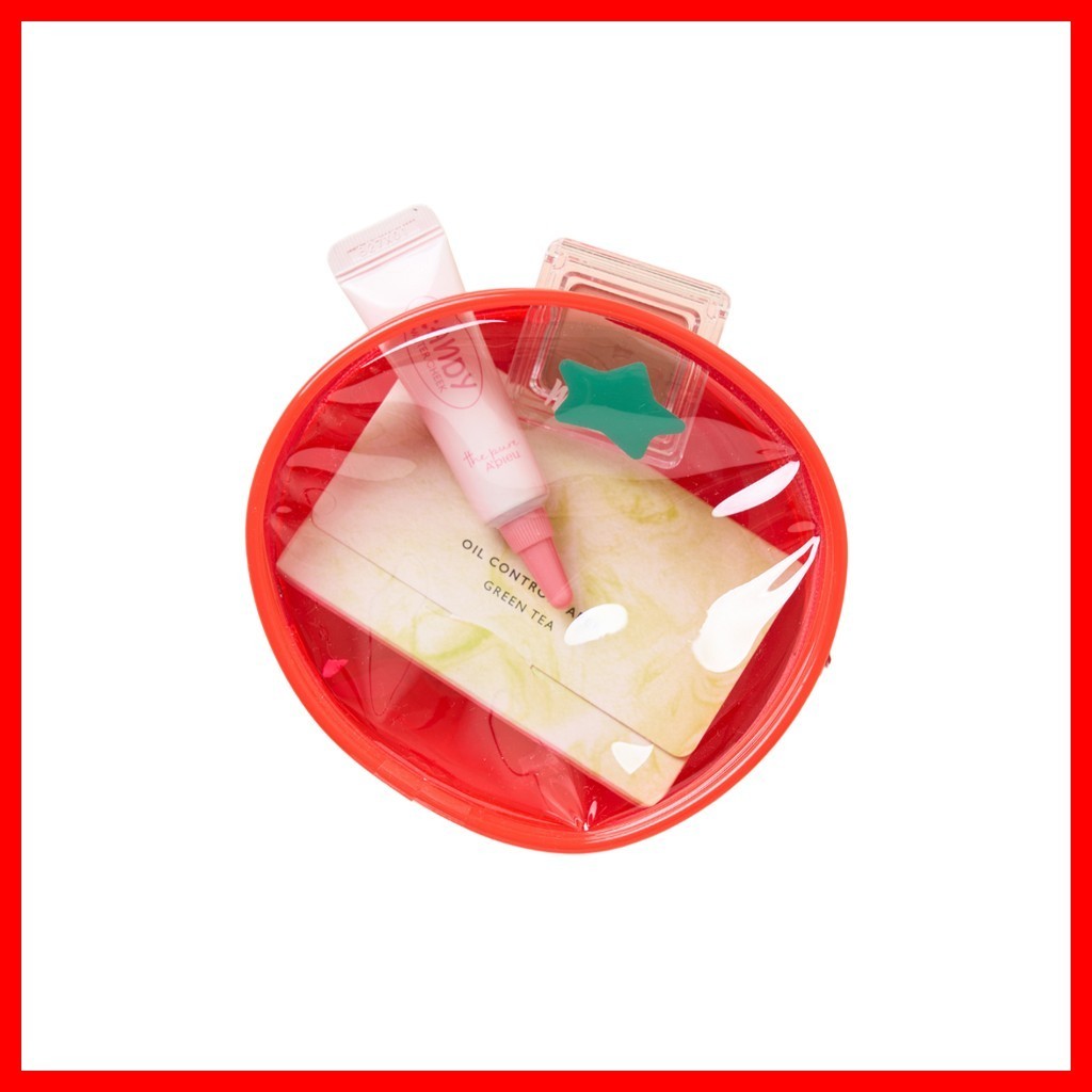 [daiso] Túi hình cà chua, Đỏ, 1 cái/ Túi Hàn Quốc/ Thiết kế vui nhộn/ Chính hãng của K-Daiso