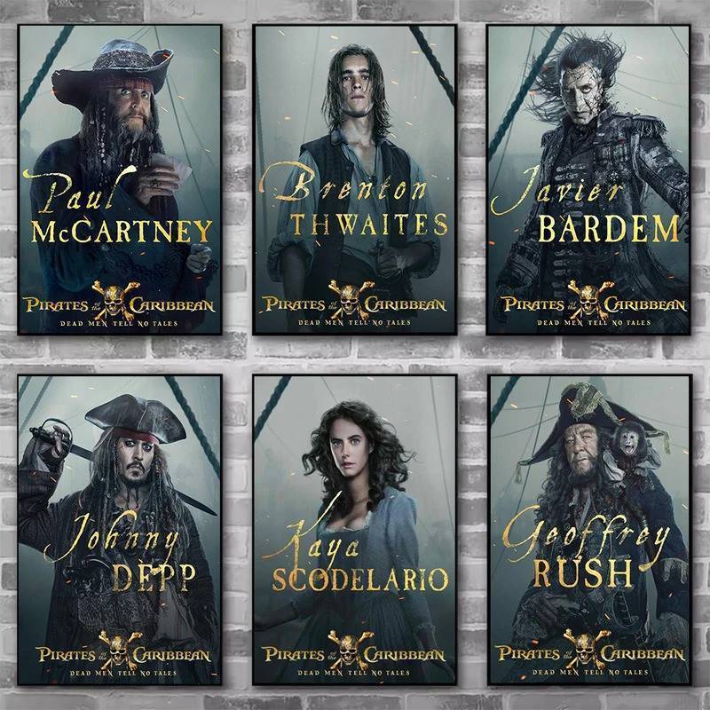 Cướp Biển Vùng Caribbean Phim Vải Treo Tường Nghệ Thuật Jack Sparrow Tàu Cướp Biển Giả Tưởng Phim Áp
