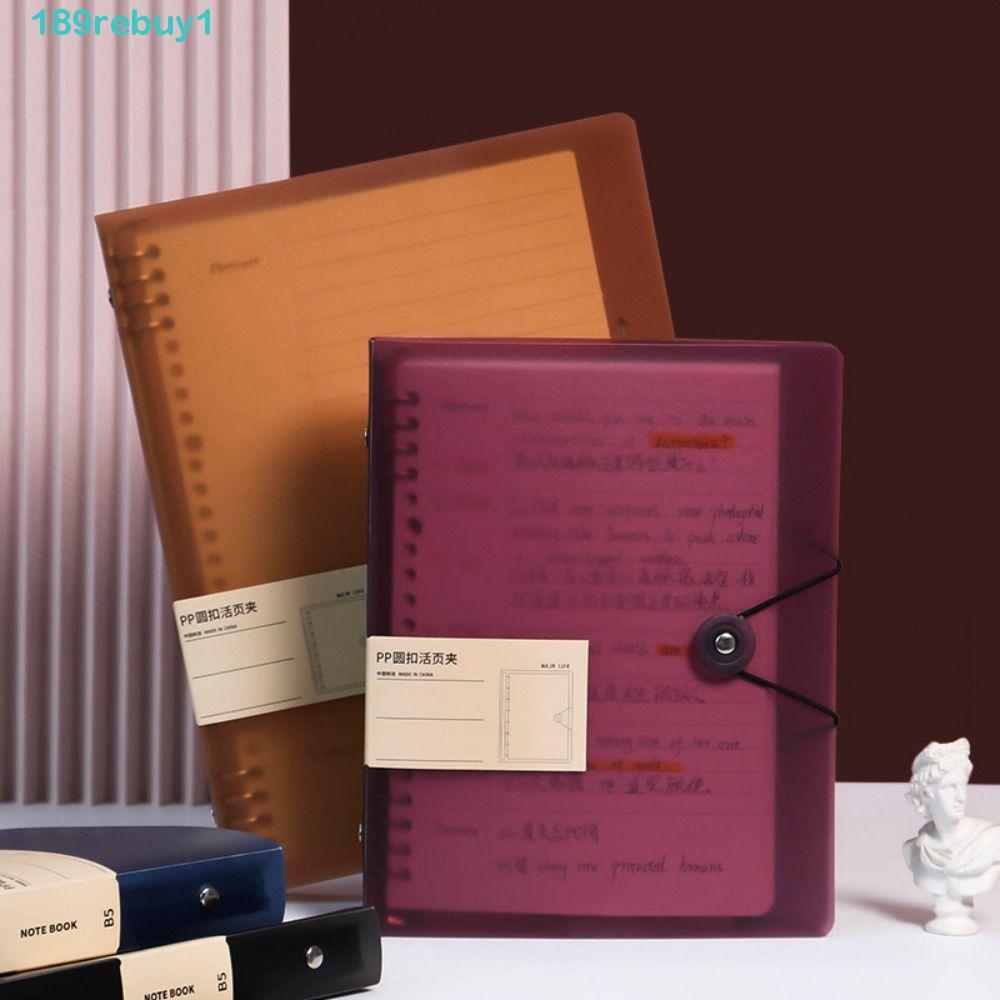 REBUY1 Loose Leaf Notebook Shell, 8 lỗ DIY Binder A5 / B5 / A4 Binder Cover, File Organizer Inner Co