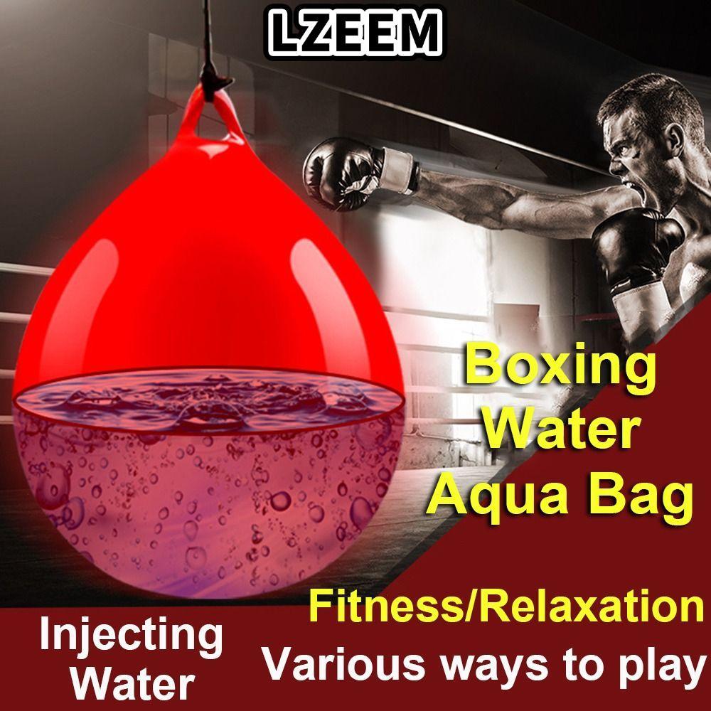 LZEEM Boxing Water Aqua Bag, PVC Boxing Practice Aqua Punching Bag, Túi tốc độ dây buộc treo màu đỏ 