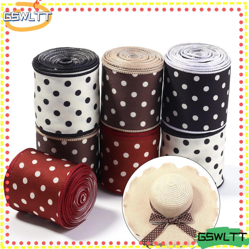 GSWLTT Chấm Bi, Ruy Băng In Chấm Bi Polyester Chấm Bi, Trang Trí 3 Sân Chiều Rộng 40 Mm Trang Trí Ru