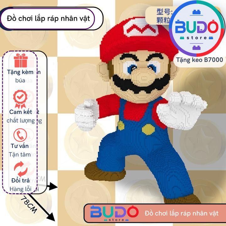 xếp hình SUPER MARIO CHƯỞNG VÕ THUẬT KUNGFU cỡ lớn 92cm  1m đồ chơi xếp hình nano 3d cho bé chuẩn mẫ