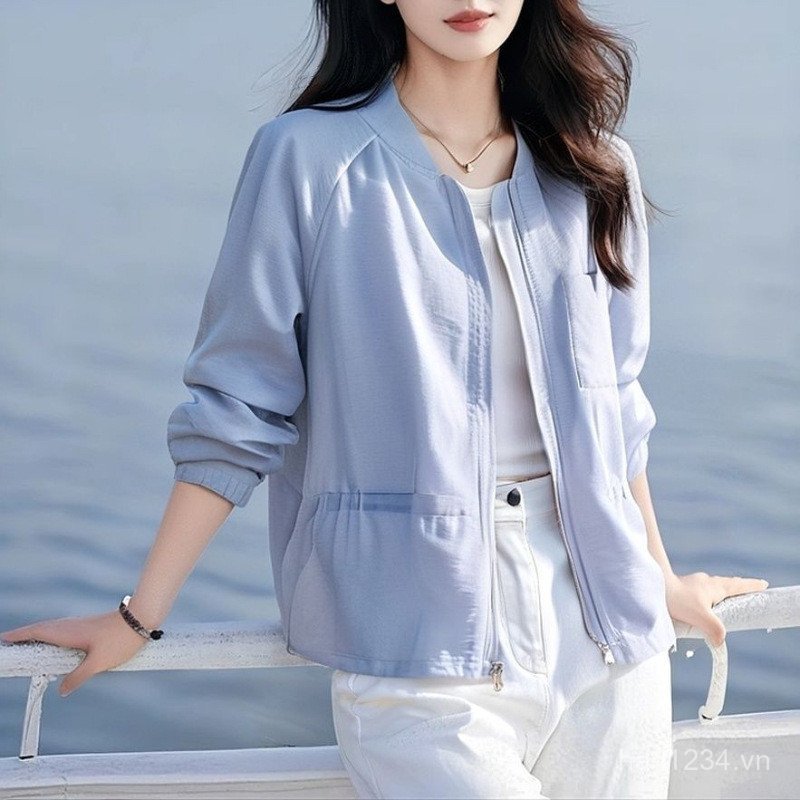 Lightweight breathable jacket baseball jacket for women2026New Summer Breathable Sunscreen Jacket Ca