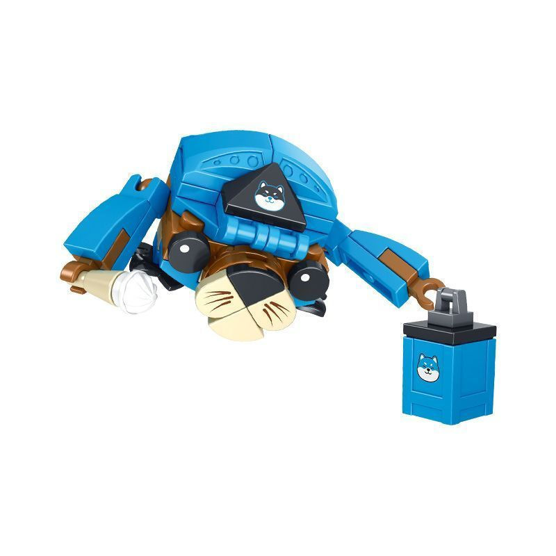 TQ~My Knife Shield Abstract Expression Shiba Inu Dog Assembled Building Blocks Toy Stationery Store 