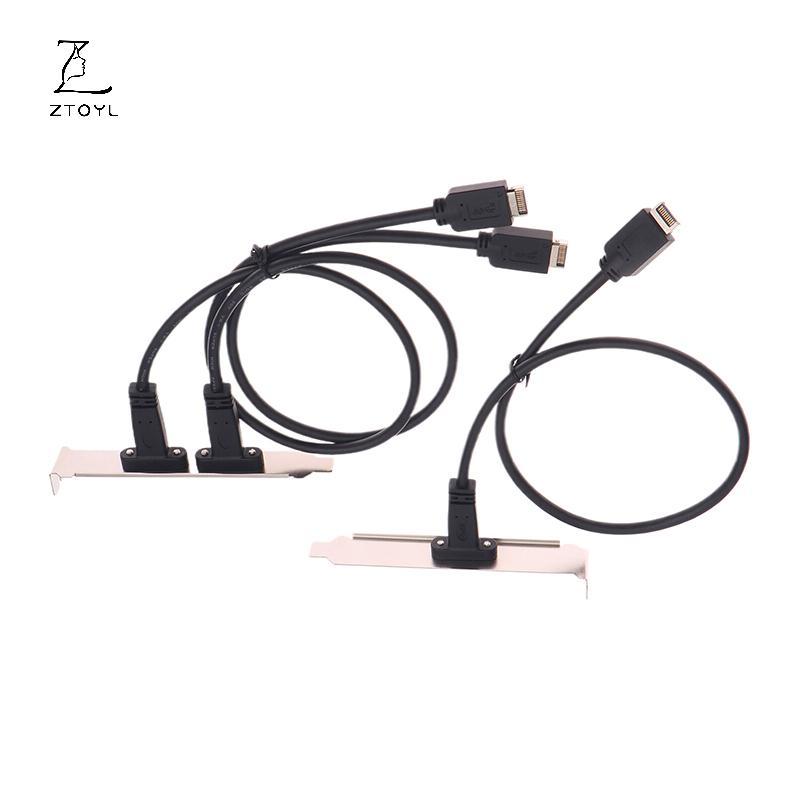 Ztoyl 50cm USB 3.2 Bảng Điều Khiển Trước Đầu Type-E Sang USB-C Loại C Nữ Kết Nối Dây Nối Dài Cáp TYP