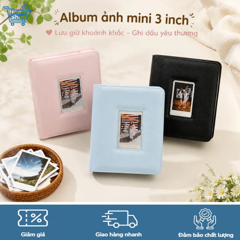 HomeyShop-Album ảnh mini 3 inch 288 ảnh,cho mini 12 11 9,bìa rỗng,đựng ảnh thẻ,ảnh lưu niệm,tiện dụn