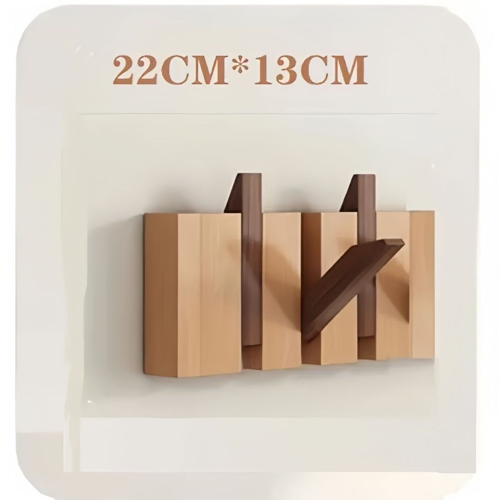TQ~Indoor wall-mounted coat rack, solid wood wall-mounted hanger for bedroom, no-drill wall hook, wo