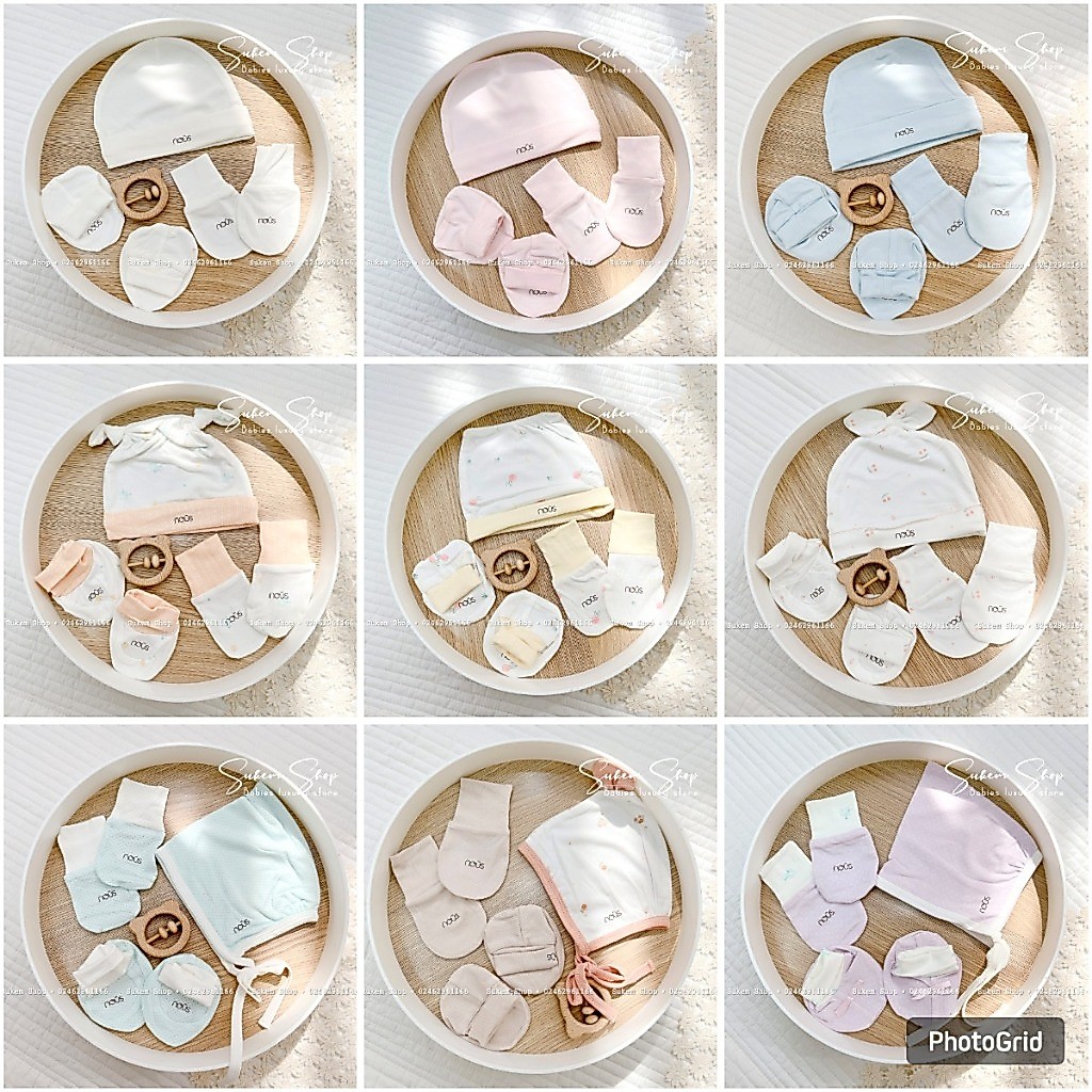 Phụ Kiện Mũ, Bao Tay Chân Nous Chất Petit Siêu Mềm, Mịn Cho Bé Sơ Sinh 0-4 Tháng - Sukem shop