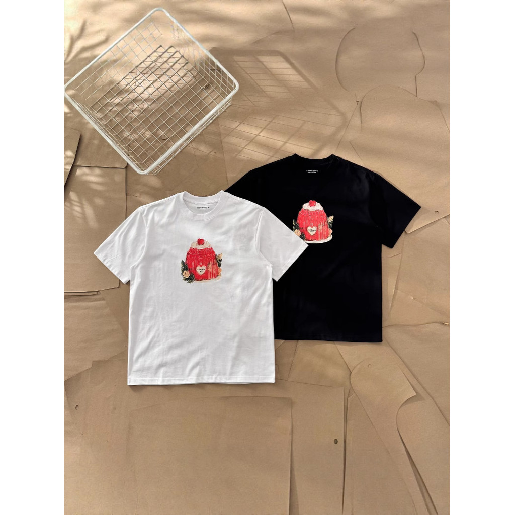 SY95 Car*** Birthday Cake Couple Design Short Sleeve260g Double-ply pure cotton T Shirt