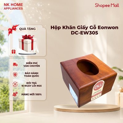 Hộp Khăn Giấy Gỗ Vuông ew eonwon DC-EW305 - Gỗ Tự Nhiên - Thiết Kế Tối Giản - Hàng Chính Hãng