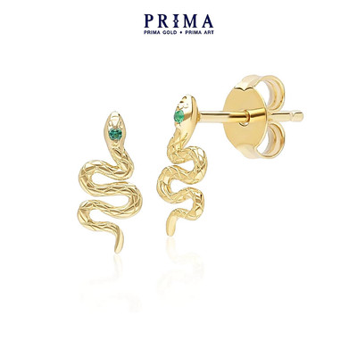 PRIMA Bông Tai  9K - Đính Đá Emerald- BST Serpent - 132E2793-03