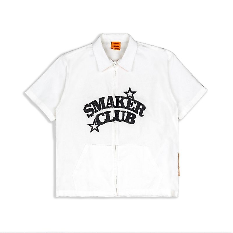[SMAKER] Áo sơ mi tay ngắn nam nữ Unisex - RAW SMAKER KHAKI BOXY SHIRT IN BLACK