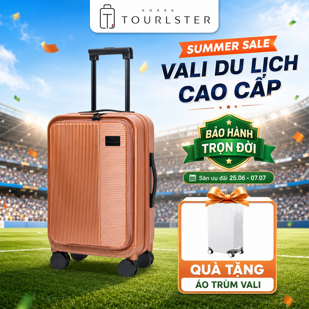 Vali JoyWay TROP005 Size 20/24/28, Khóa Số TSA, Dây Kéo YKK, Có Ngăn Nới Rộng, Bảo Hành Trọn Đời