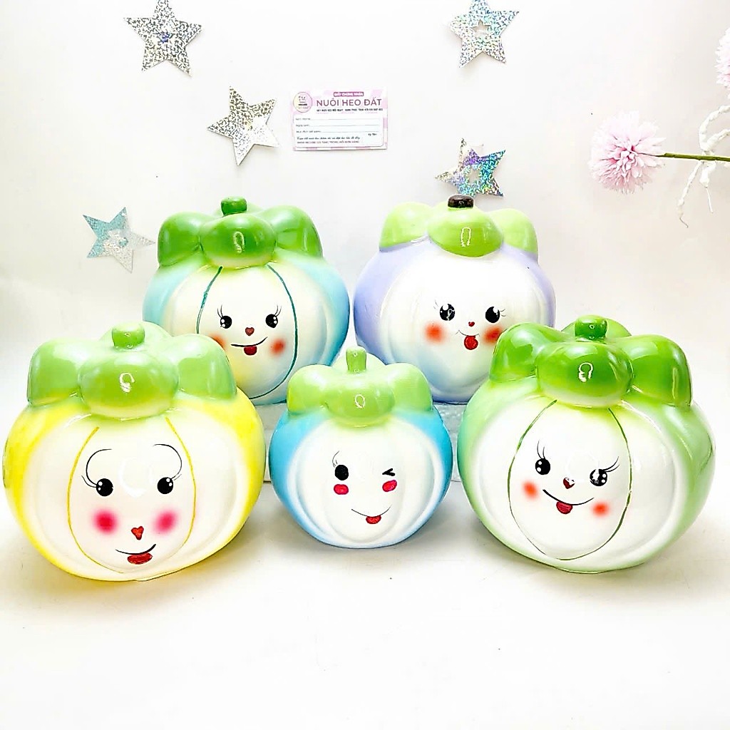 Hecube heo dất tiết kiệm lợn đất Măng cụt cute 2 size dễ thương