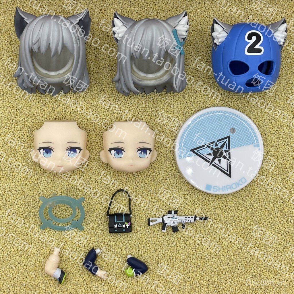 Ob11 Azure File Cát Sói Baizi Nendoroid Phiên Bản Nhật Bản Phụ Kiện Búp Bê Thay Thế Mặt Đầu Vỏ Hình 
