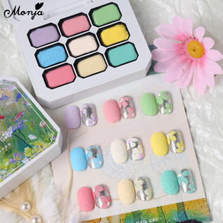  Monja 9 Lưới   Hộp Móng Tay Nghệ Thuật UV Gel Ba Lan Cho Vải Tranh Sơn Dầu Hiệu Ứng Không Vuốt 3D Màu Trơn Vẽ Trang Trí Giảm Thạch Cao Kết Cấu Ngâm Tắt DIY Dụng Cụ Thiết Kế Làm Móng Tay 