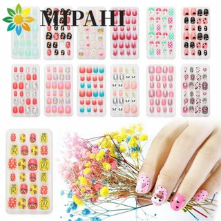 Set 24 Móng Tay Giả Họa Tiết Hoạt Hình Xinh Xắn Cho Bé Gái