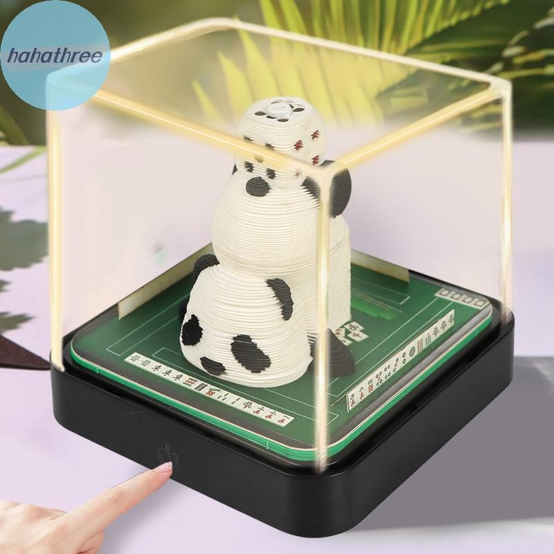 Ha 2026 Lịch Để Bàn Có Đèn LED Mahjong King 3D Lịch Xé Khắc Giấy Nghệ Thuật Ghi Nhớ Pad Notepad Quà 