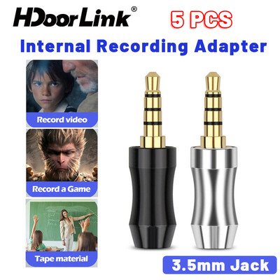 HdoorLink Jack 3.5mm Bộ chuyển đổi ghi âm bên trong Cắm trở kháng Bộ chuyển đổi khử tiếng ồn để ghi Video và âm thanh