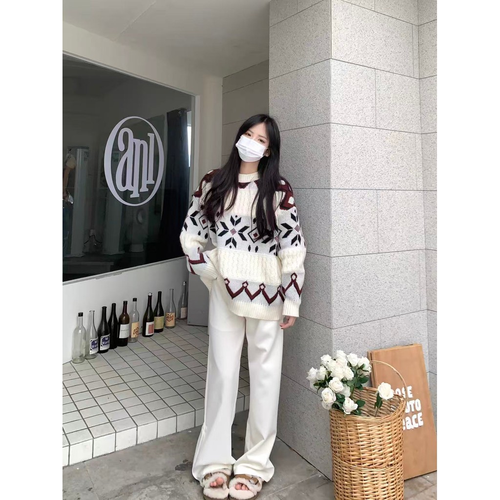 Áo len Nữ dệt kim Thu Đông Sọc Dệt Kim Phong Cách Mới | BigBuy360 - bigbuy360.vn