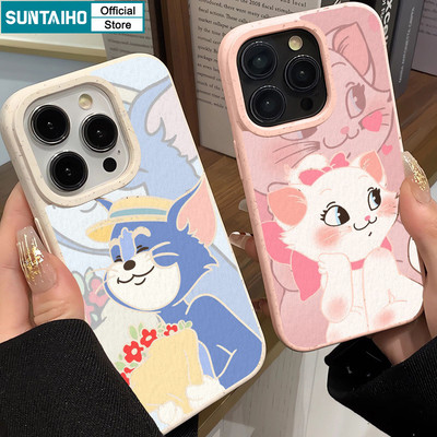 Ốp Điện Thoại Suntaiho Cặp Đôi Hoạt Hình Dễ Thương Họa Tiết Mèo Mờ Mềm Cao Cấp Chống Sốc Cho iPhone 11 12 13 14 15 16 Pro Max IP 7 8 Plus Iphon X XS XR Xs max