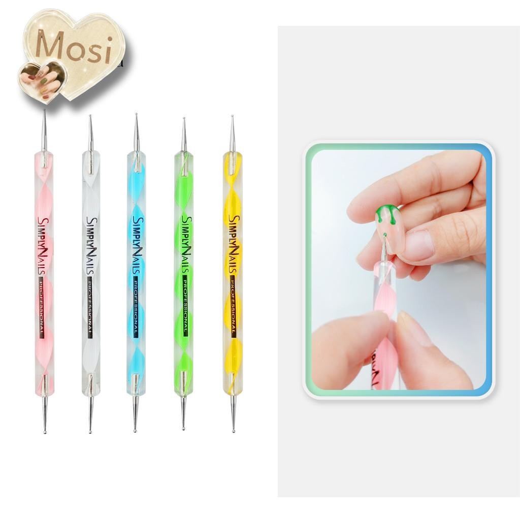 Fitomagia04 Cọ Chấm Bi Simple Nails Profesional Cán Nhựa Xoắn Vẽ Nail 2 Đầu Chuyên Dụng