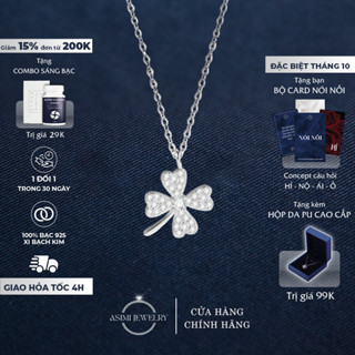 Dây chuyền bạc S925 cỏ 4 lá Asimi, Dây chuyền may mắn dành cho nữ Lucky Leaf DC36