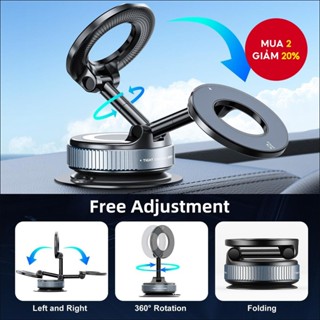 Giá đỡ điện thoại từ tính hút chân không điều chỉnh 360° cho Magsafe, kẹp gập cho gương ô tô và phòng tập gym.
