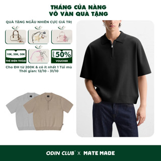 Áo len cộc tay Mongtoghi Codos ODIN CLUB, Áo polo len khóa cổ kéo thời trang, Local Brand ODIN CLUB