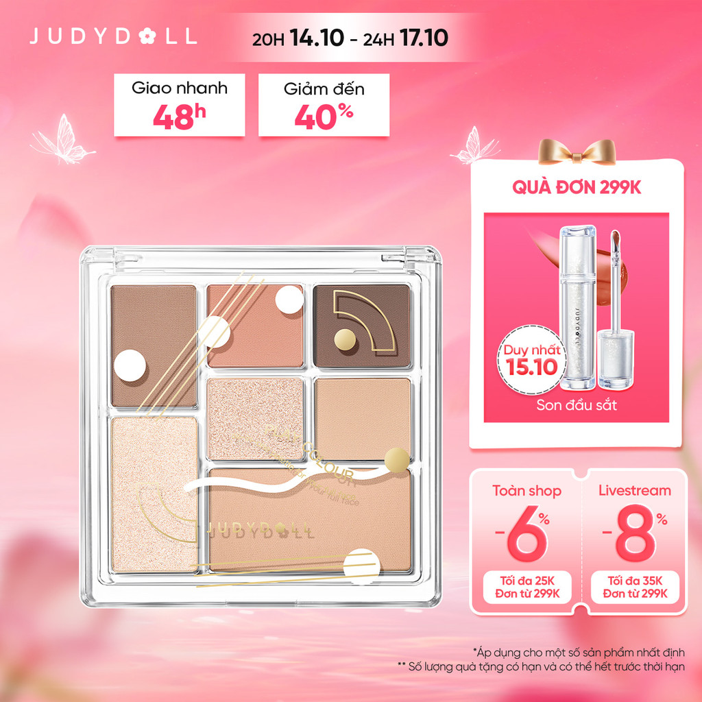JUDYDOLL Bảng phấn mắt 7 màu Play Color ALL-IN-ONE Palette Đa năng Dễ tán Lên màu chuẩn 8.5g
