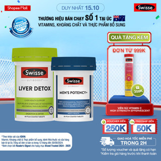Combo viên uống hỗ trợ thải độc gan Swisse Liver Detox 60 v & Tăng cường sức khỏe nam giới Swisse Men’s Potency+ 30 v