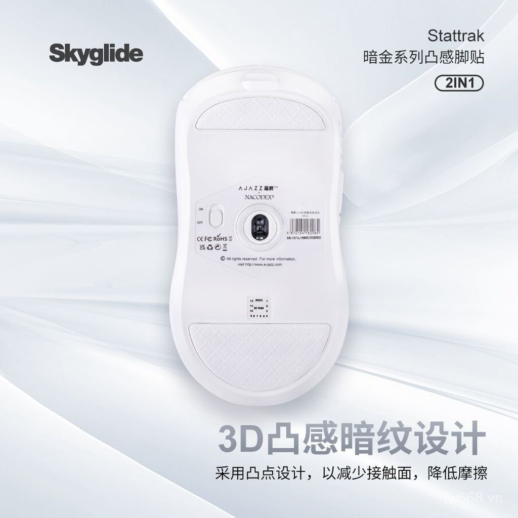 Phổ biến Skyglide Vàng đậm 3D lồi Chuột Chân Miếng Dán Heijue AJ199 Không Dây Phiên Bản Băng Chuột Đ
