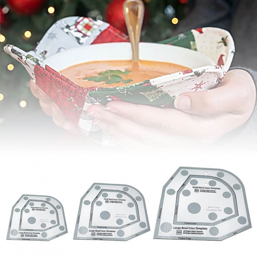 [DOLLDOLL-VN]Template Ruler Bowl Cozy Template Microwave Holders Sewing Pattern Baskets