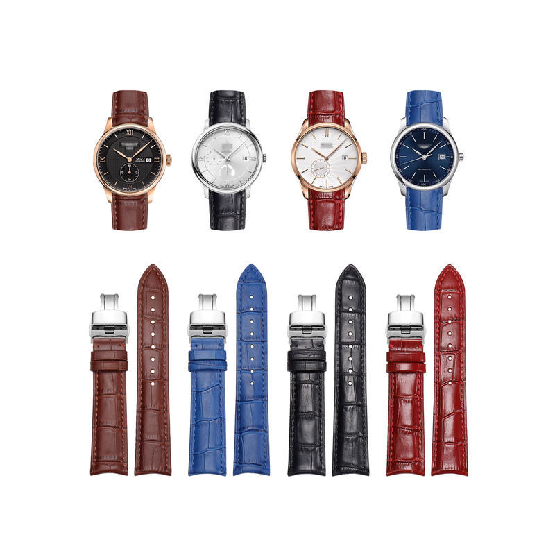 Thích hợp cho IWC IWC Bồ Đào Nha IW Bảy ngày500705Dây đeo đồng hồ da thật họa tiết cá sấu 7 vòng cun