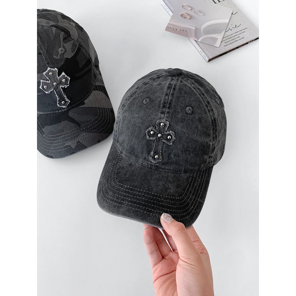 Dạo Phố Rửa Đau Khổ Mũ Bóng Chày Nữ y2k Thiên Niên Kỷ Hot Girl Punk Đinh Tán Đường Phố Ngụy Trang Th