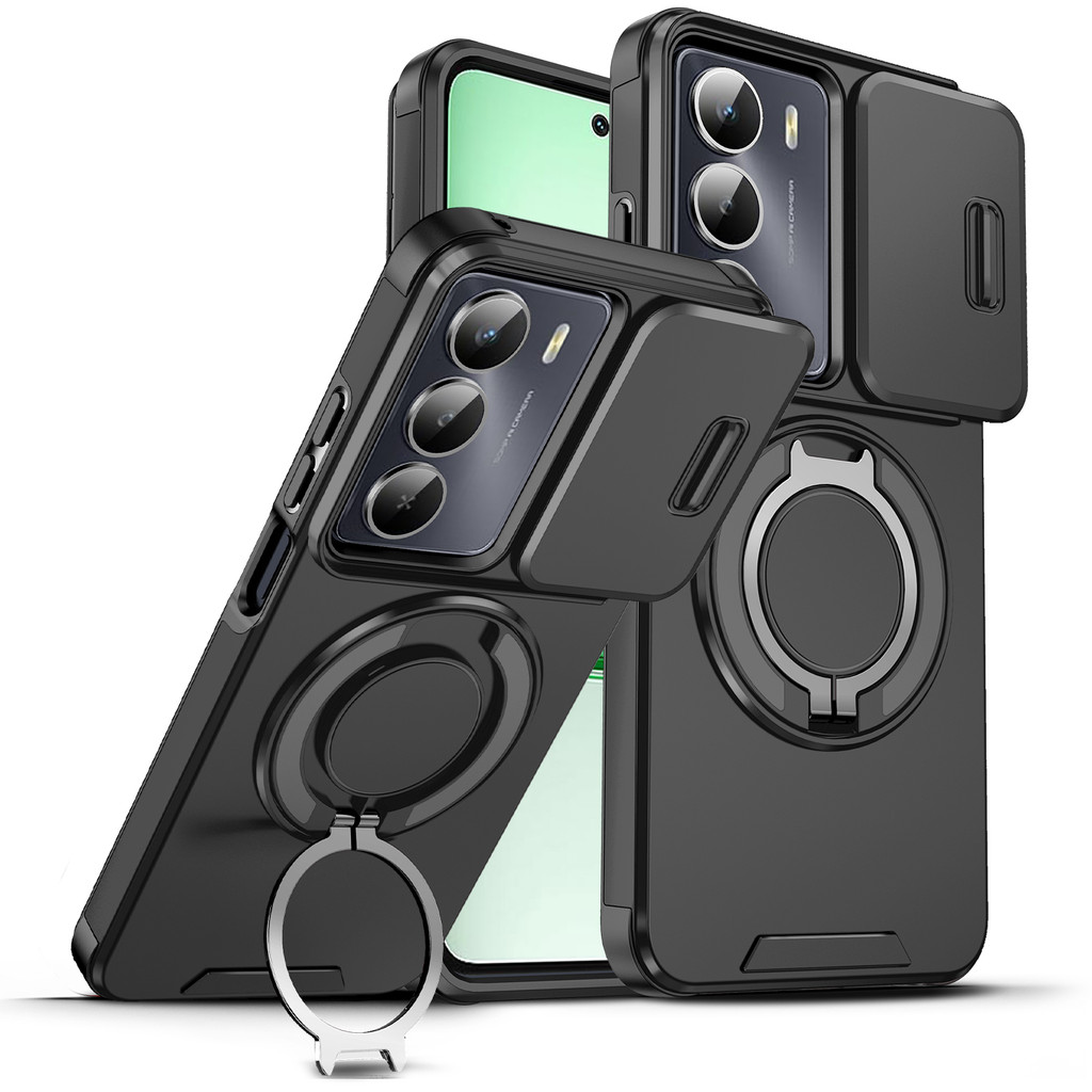 Dành Cho Realme C71 4G Ốp Lưng Realme C71 4G Ốp Điện Thoại Chịu Lực Giáp Từ Giá Đỡ Trượt Bảo Vệ Came