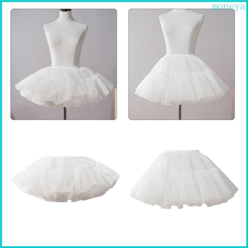 Women Ruffle Petticoat 6 Layer Tulle Short Puffy Skirt Hoopless Tutus Underskirt