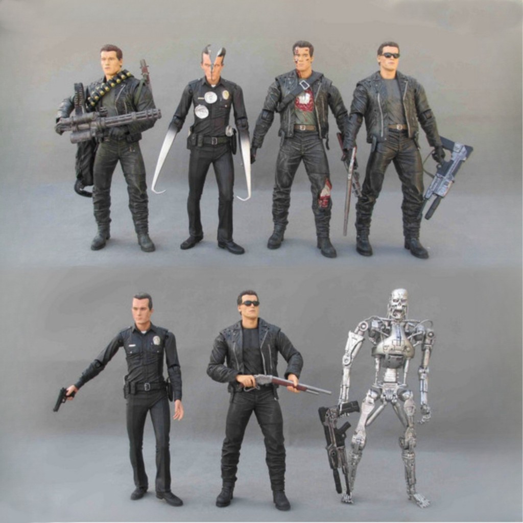 NECA Terminator Future Warrior T800 Schwarzinger T1000 Khung Kim Loại Phiên Bản 23cm Di Chuyển Mô Hì