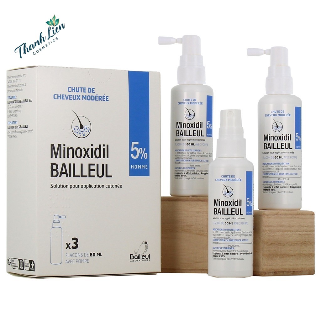Xịt Mọc Tóc 5% Minoxidil Bailleul Ngăn Tóc Rụng, Kích Thích Mọc Tóc - Chính Hãng Pháp .TL