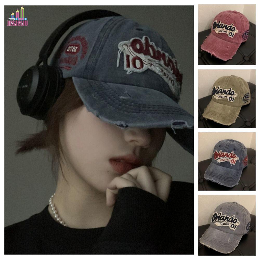 Mũ bóng chày cổ điển JESJELIU, Mũ chống nắng thêu Orlando Letter Hat, Cotton giản dị Hip Hop Retro S