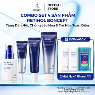 Combo Set 4 Sản Phẩm Retinol Boncept - Tăng Đàn Hồi, Chống Lão Hóa & Trẻ Hóa Toàn Diện
