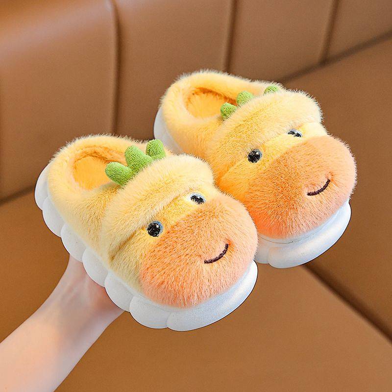 Children's Cotton Slippers Capybaryolu Boys and Girls Child Baby Home Fluffy Slippers Winter Cartoon