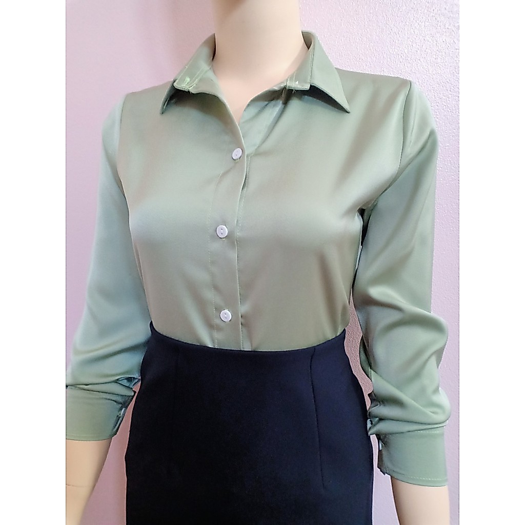 Áo sơ mi nữ lụa ( ảnh thật)